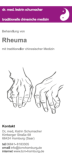 Flyer Rheuma und TCM