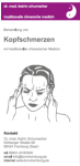 Flyer Kopfschmerzen und TCM
